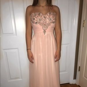 Pink prom jeweled dress